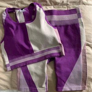 Sports bra and biker shorts workout set